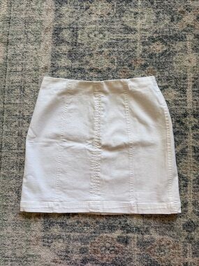 Honey Belle White Denim Mini Skirt